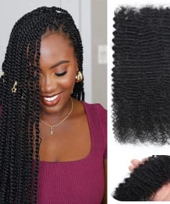 Cabello Afro Kinkys Bulk para Mini Twist, Trenzas,