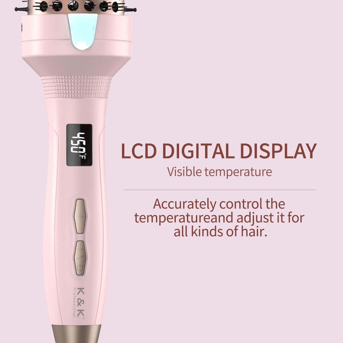 K&K Cepillo Térmico Redondo Calentado - Volumizador con - Imagen 6