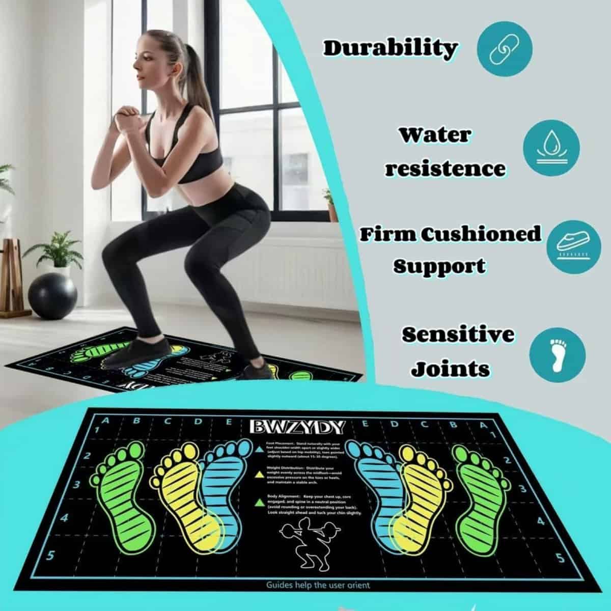 BWZYdy almohadilla premium de sentadillas con posición de - Imagen 4