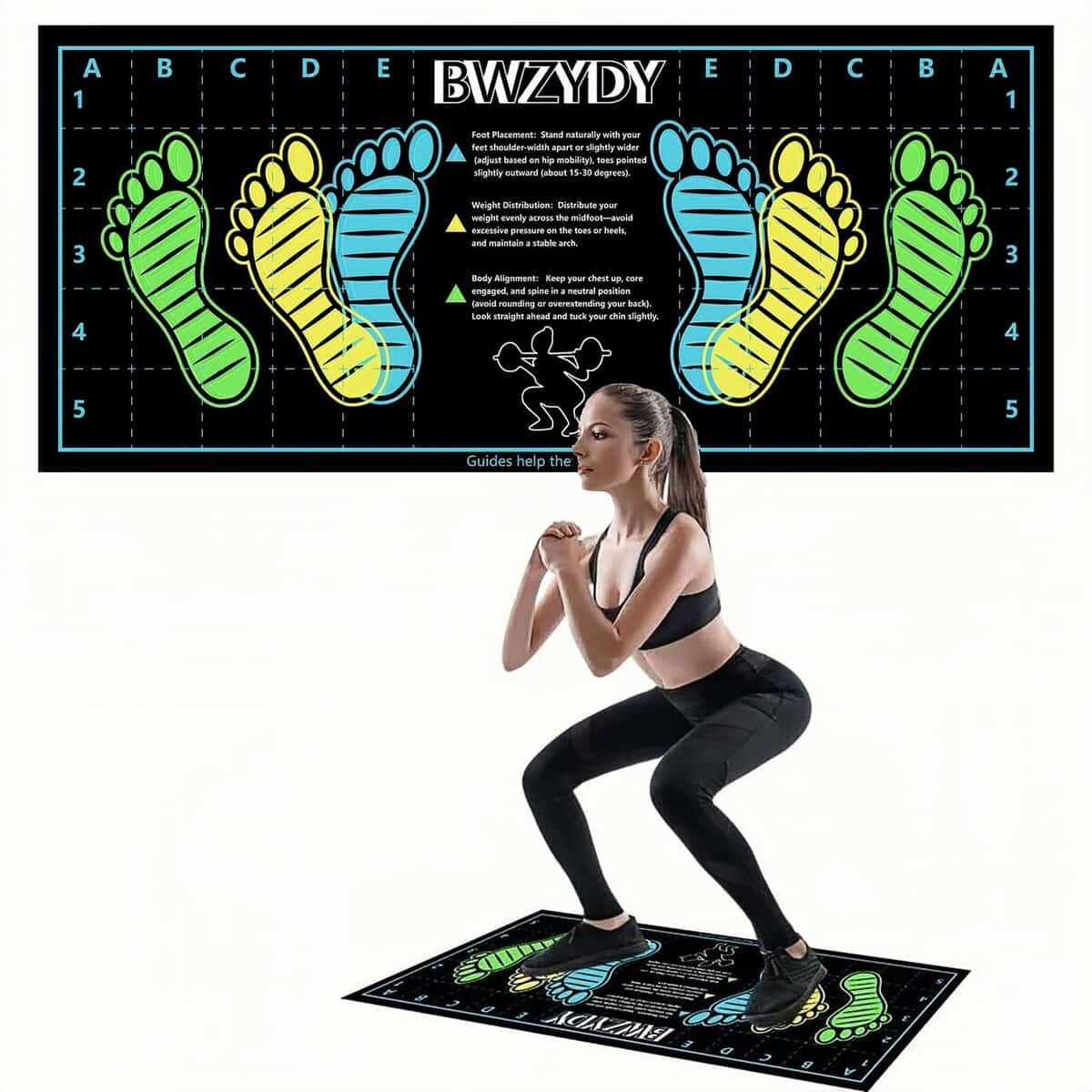 BWZYdy almohadilla premium de sentadillas con posición de