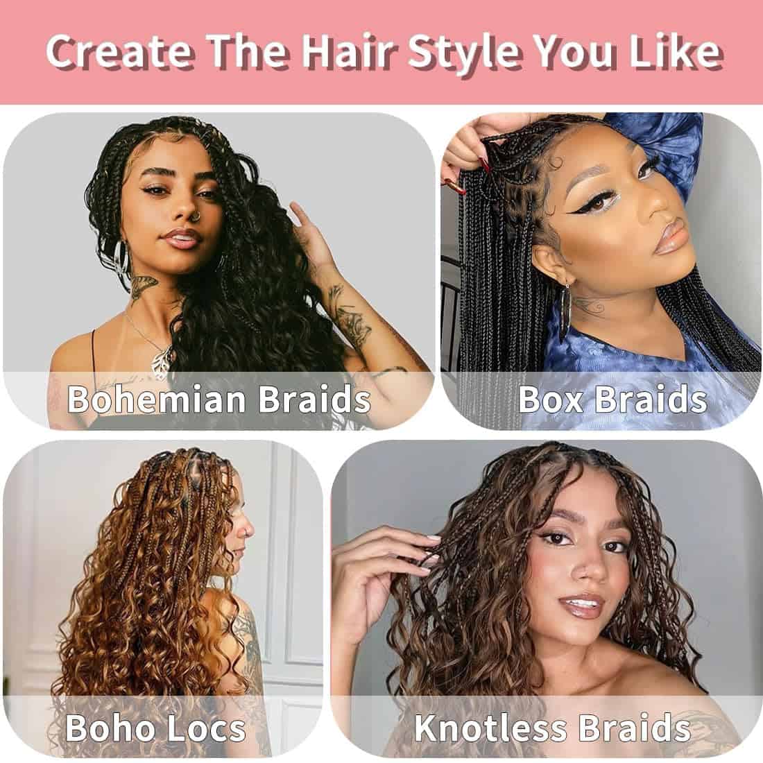 Cabello de Trenzado Humano Color Chocolate Marrón para - Imagen 5