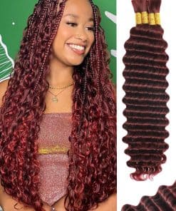 Cabello de Trenzado Humano de Color Borgoña KULYMUWIG 20