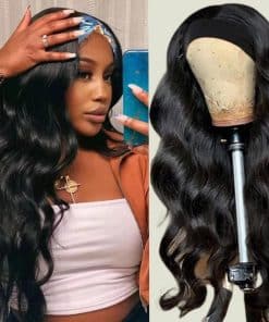 Pelucas de Diadema para Mujeres Negras Cabello Humano Onda