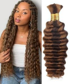 4/30 Bronce Oro Cabello Trenzado Humano Onda Profunda a