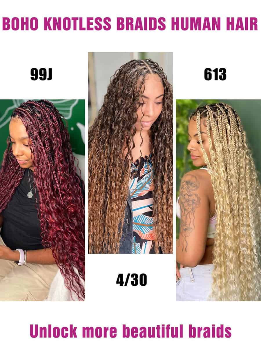 4/30 Bronce Oro Cabello Trenzado Humano Onda Profunda a - Imagen 6