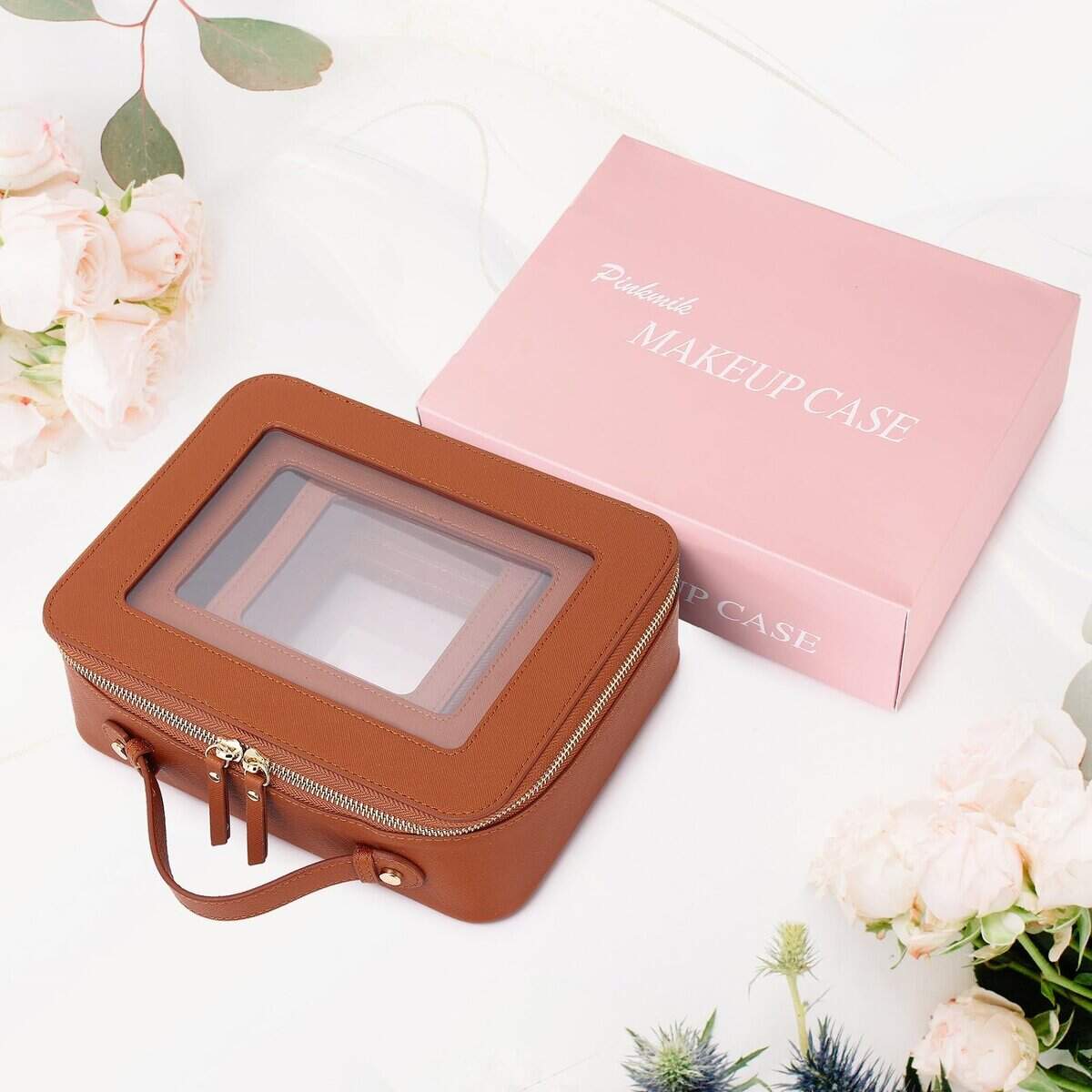 Bolsa de Maquillaje Transparente Pinkmik a -Marrón - Imagen 8