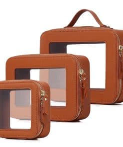 Bolsa de Maquillaje Transparente Pinkmik a -Marrón