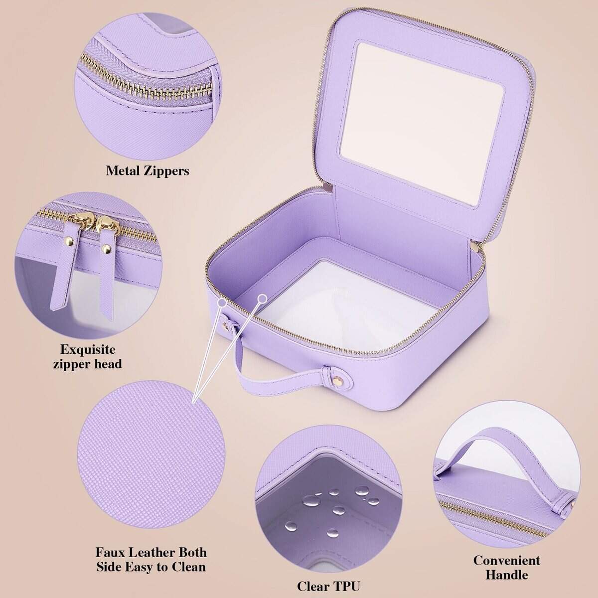 Bolsa de Maquillaje Transparente Pinkmik a -Morado - Imagen 7