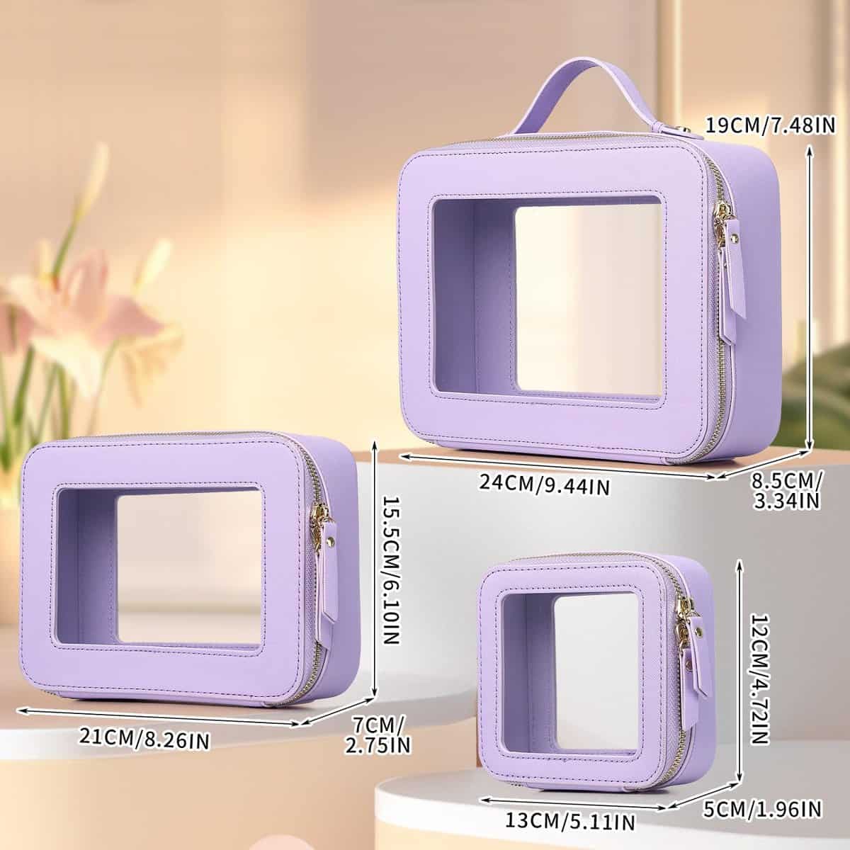 Bolsa de Maquillaje Transparente Pinkmik a -Morado - Imagen 3