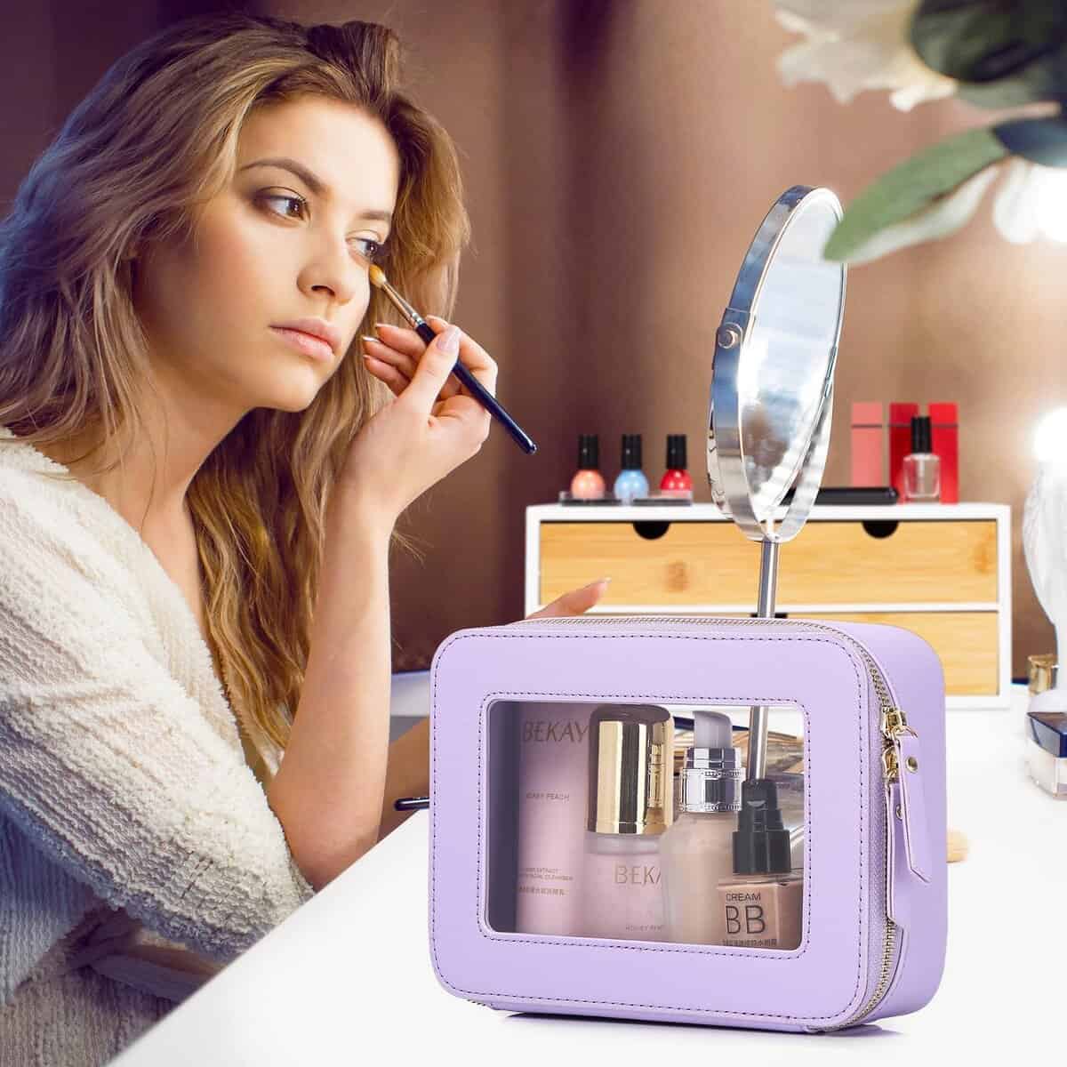 Bolsa de Maquillaje Transparente Pinkmik a -Morado - Imagen 5