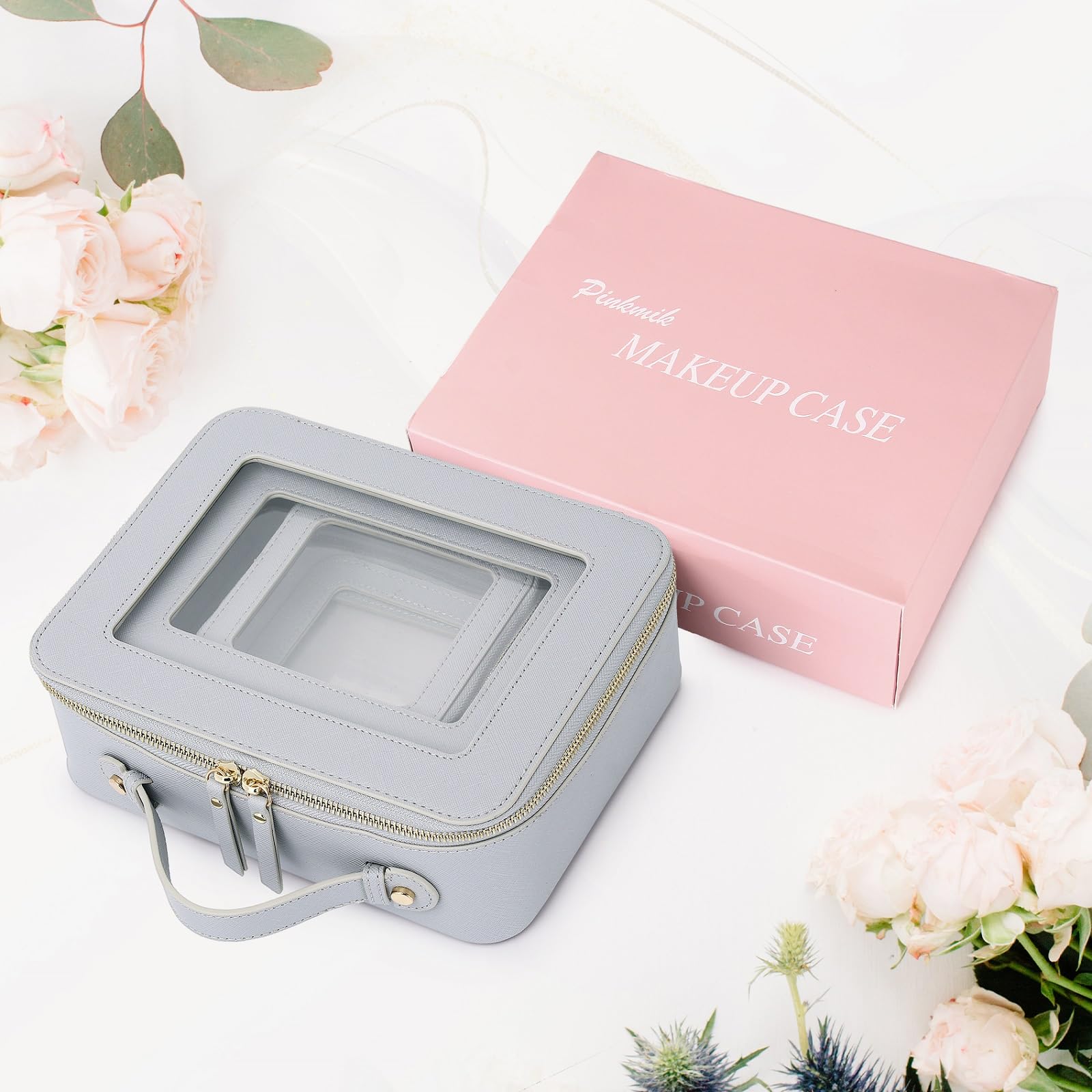 Bolsa de Maquillaje Transparente Pinkmik -Gris - Imagen 8