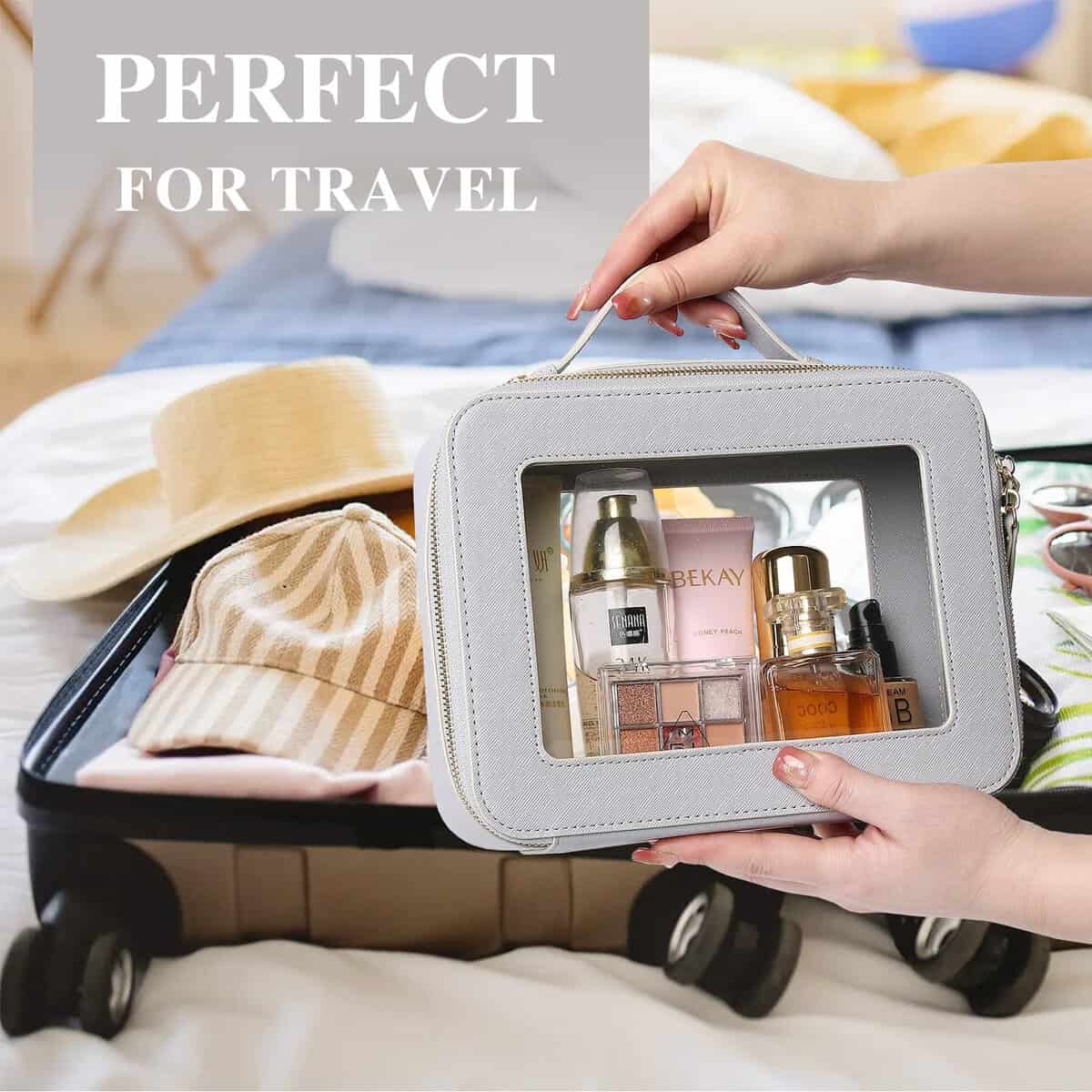 Bolsa de Maquillaje Transparente Pinkmik -Gris - Imagen 6