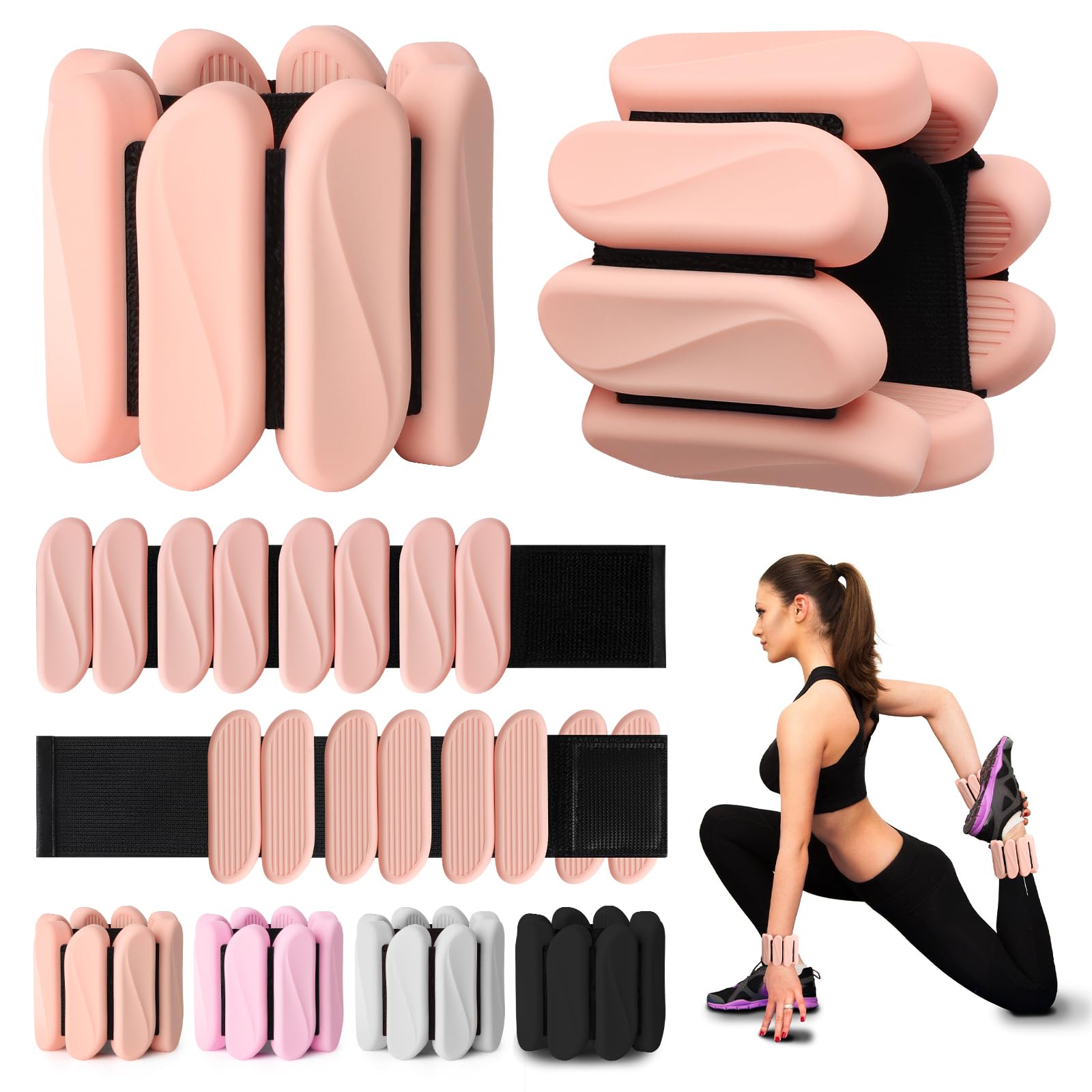 Pesa muñequeras, set de 2 pesas de muñeca y tobillo para