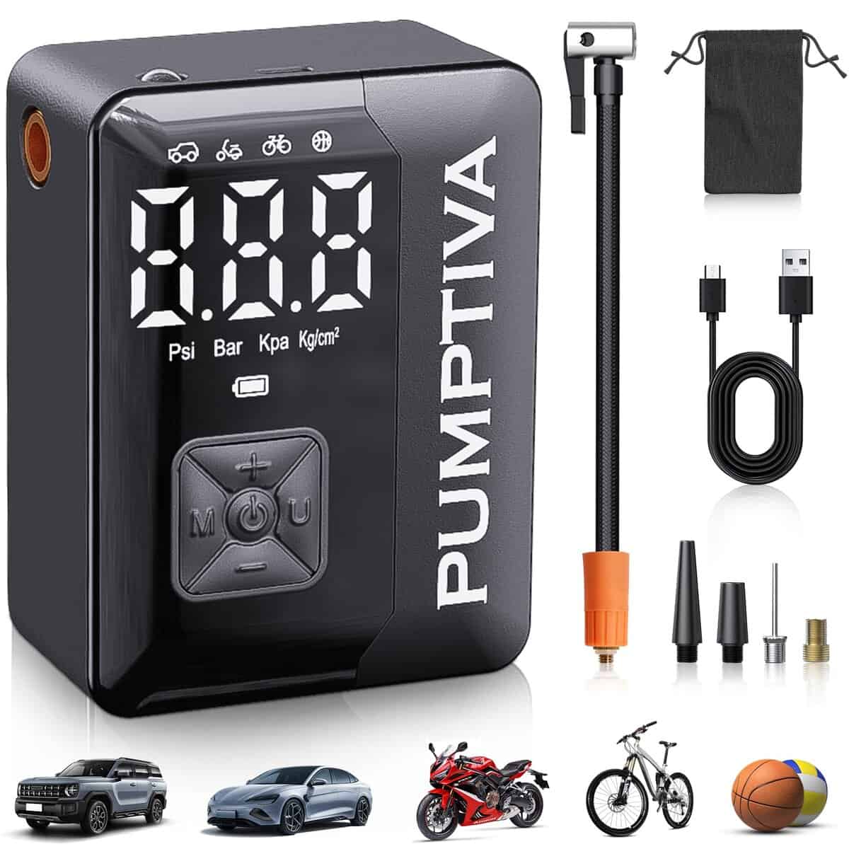 Inflador de neumáticos Compresor de aire -Negro