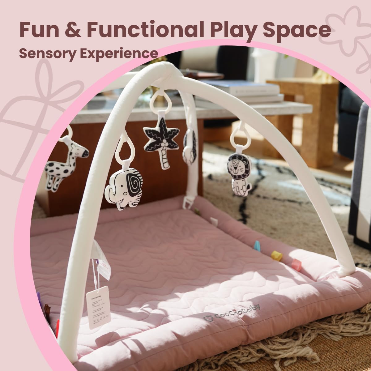 Gimnasio para Bebés CoocooBaby con 5 Juguetes -MistyRose_02 - Imagen 7