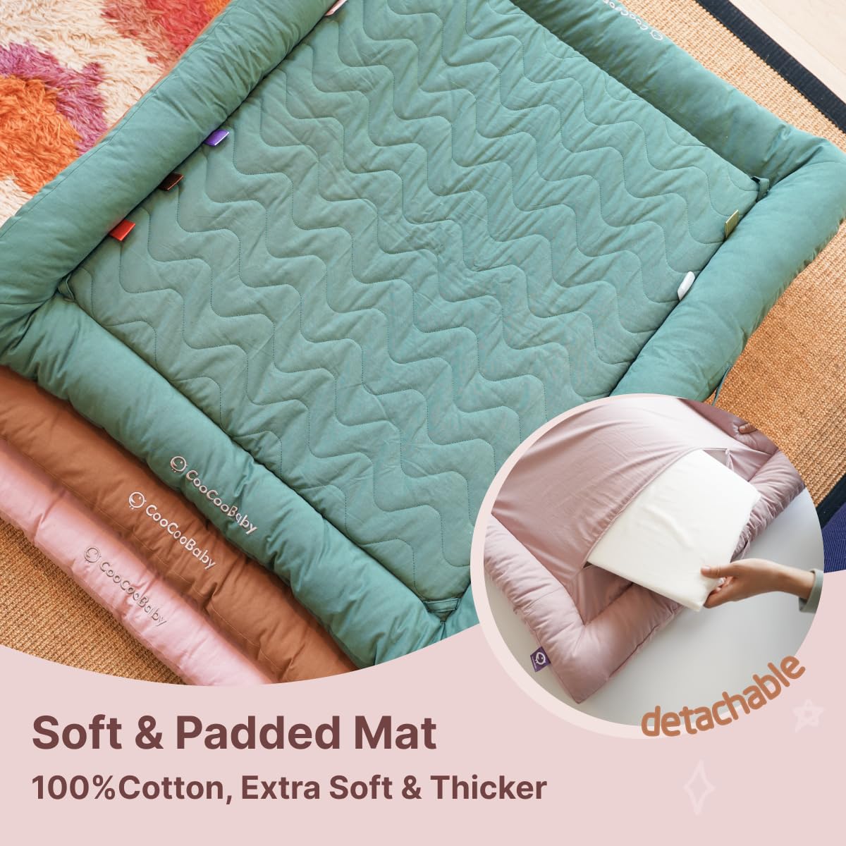 Gimnasio para Bebés CoocooBaby con 5 Juguetes -MistyRose_02 - Imagen 4