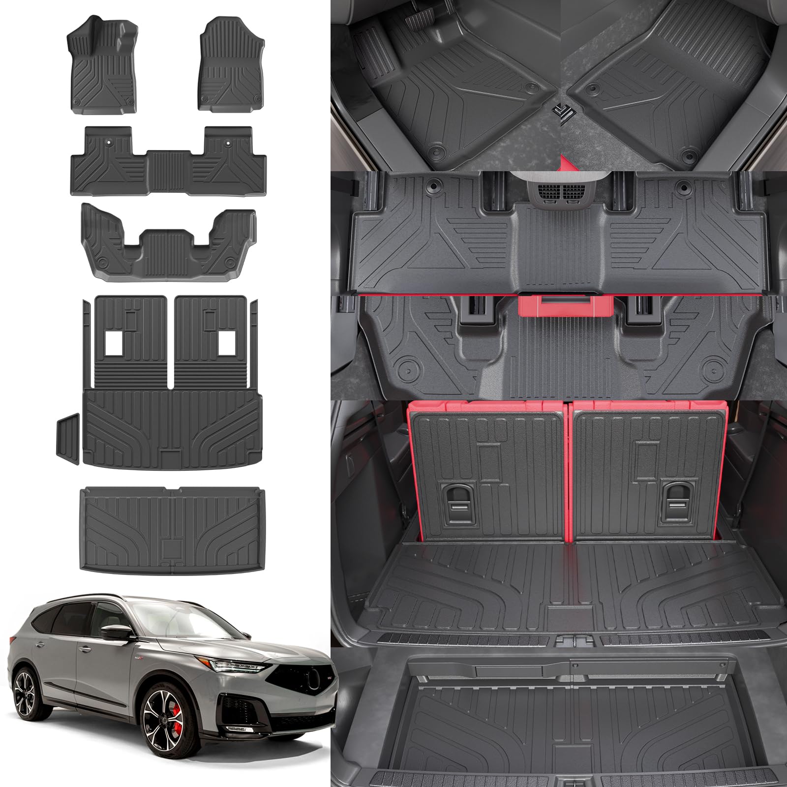 Tapetes de piso Rongtaod compatibles con Acura MDX