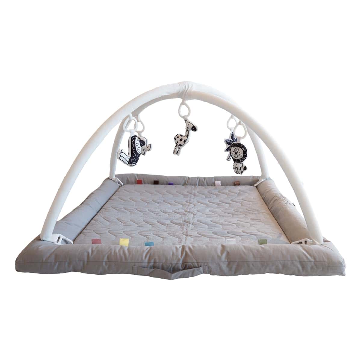 Gimnasio para Bebés CooCooBaby con 5 Juguetes -Gris_02