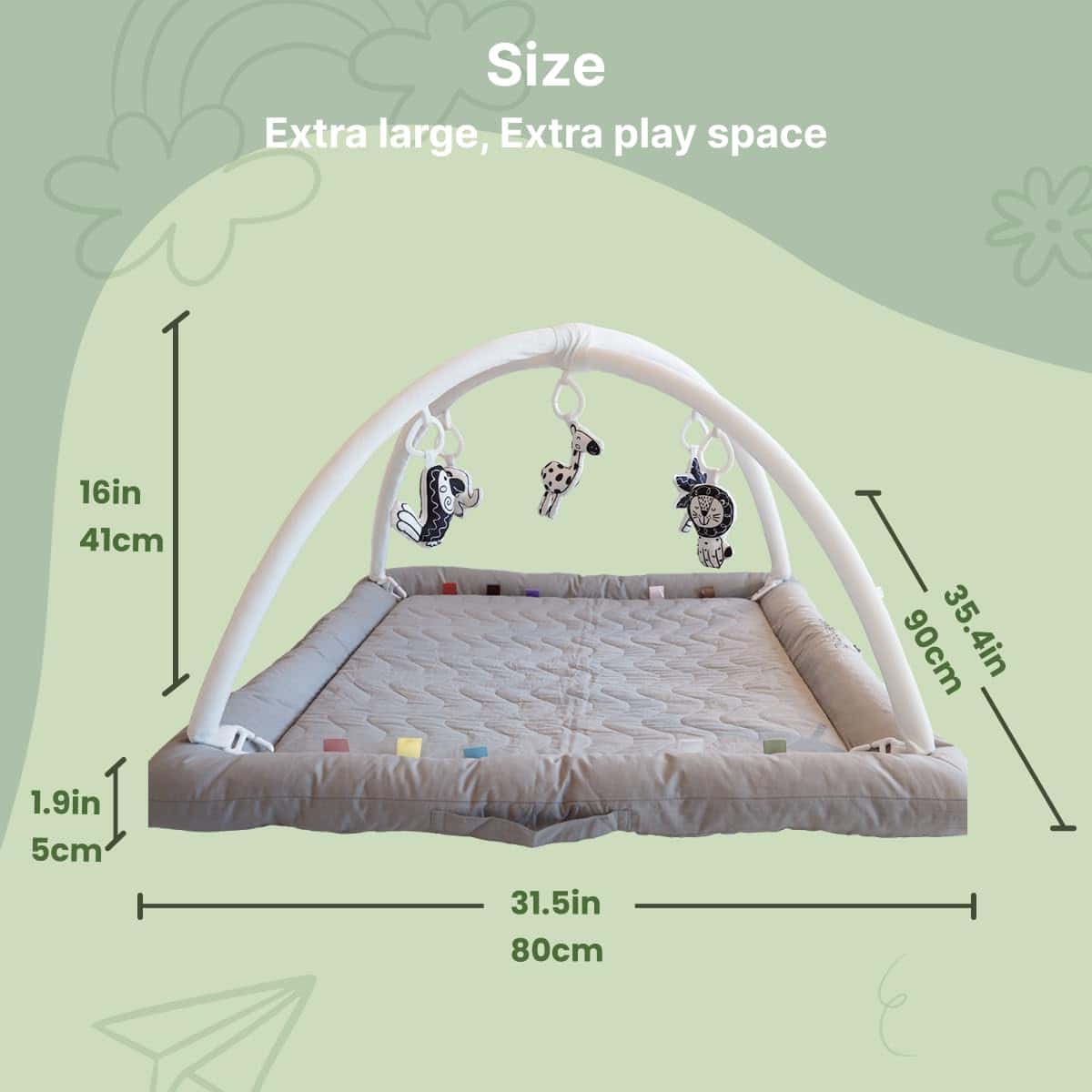 Gimnasio para Bebés CooCooBaby con 5 Juguetes -Gris_02 - Imagen 7