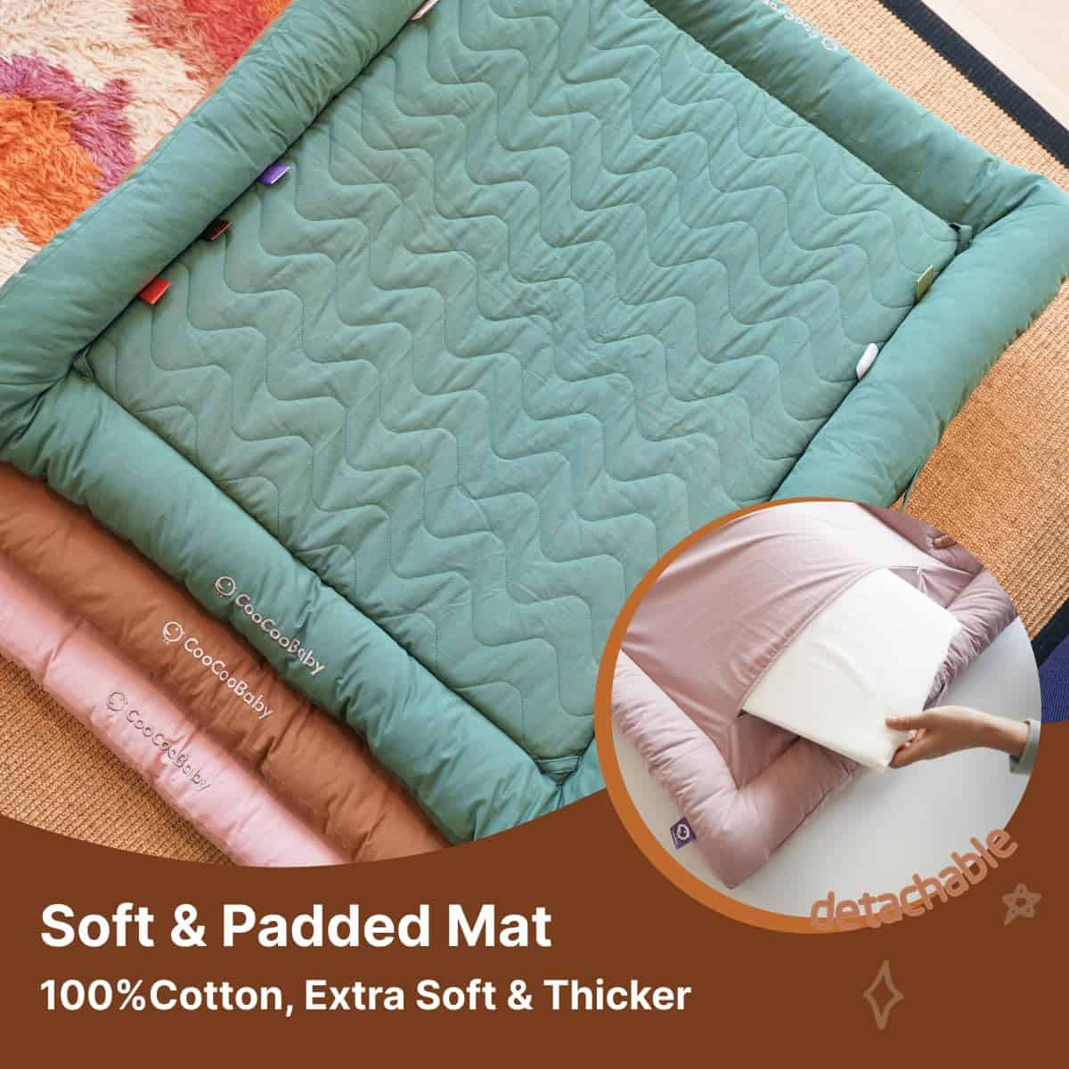 Gimnasio para Bebés CoocooBaby con 5 Juguetes -GoldenBrown - Imagen 4