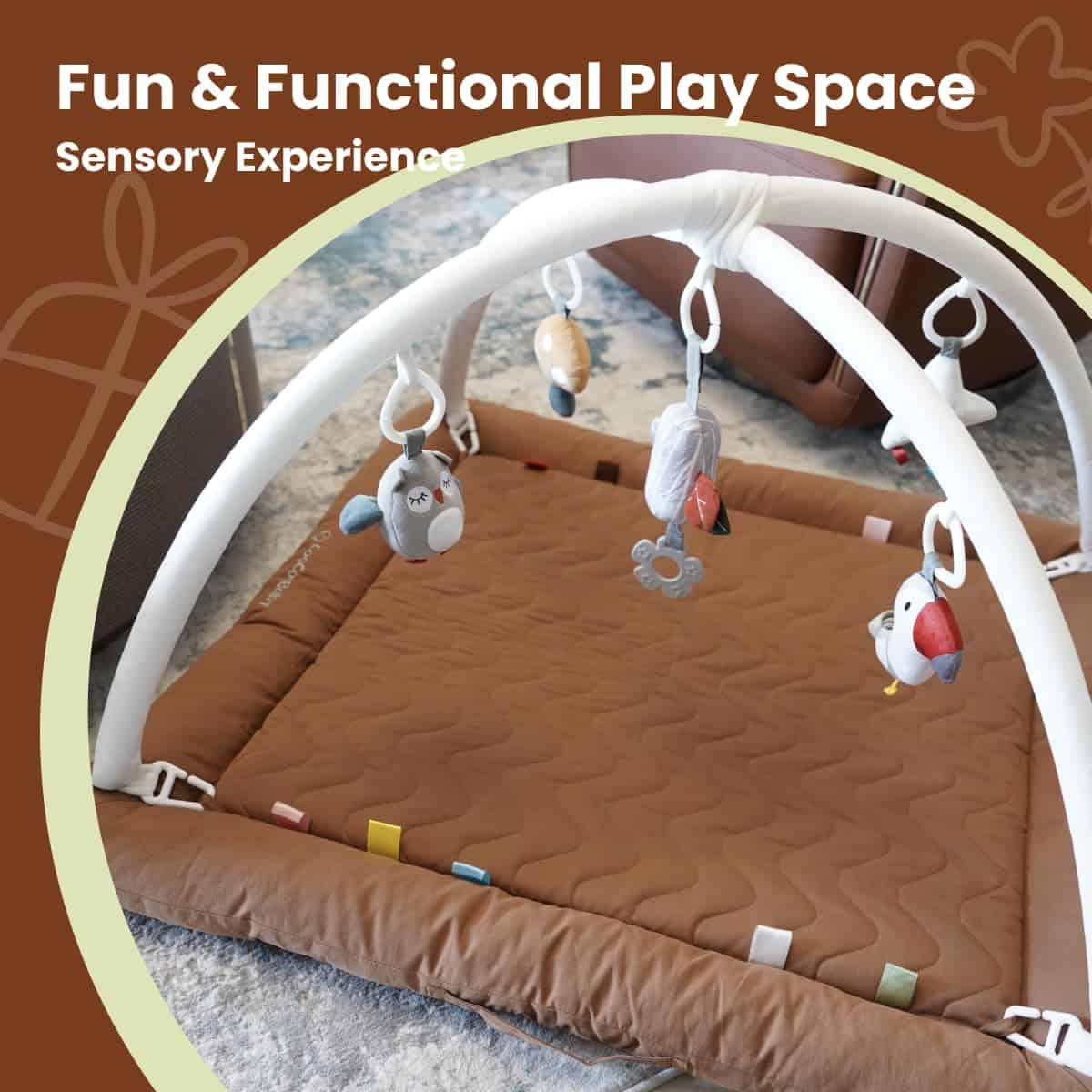 Gimnasio para Bebés CoocooBaby con 5 Juguetes -GoldenBrown - Imagen 7
