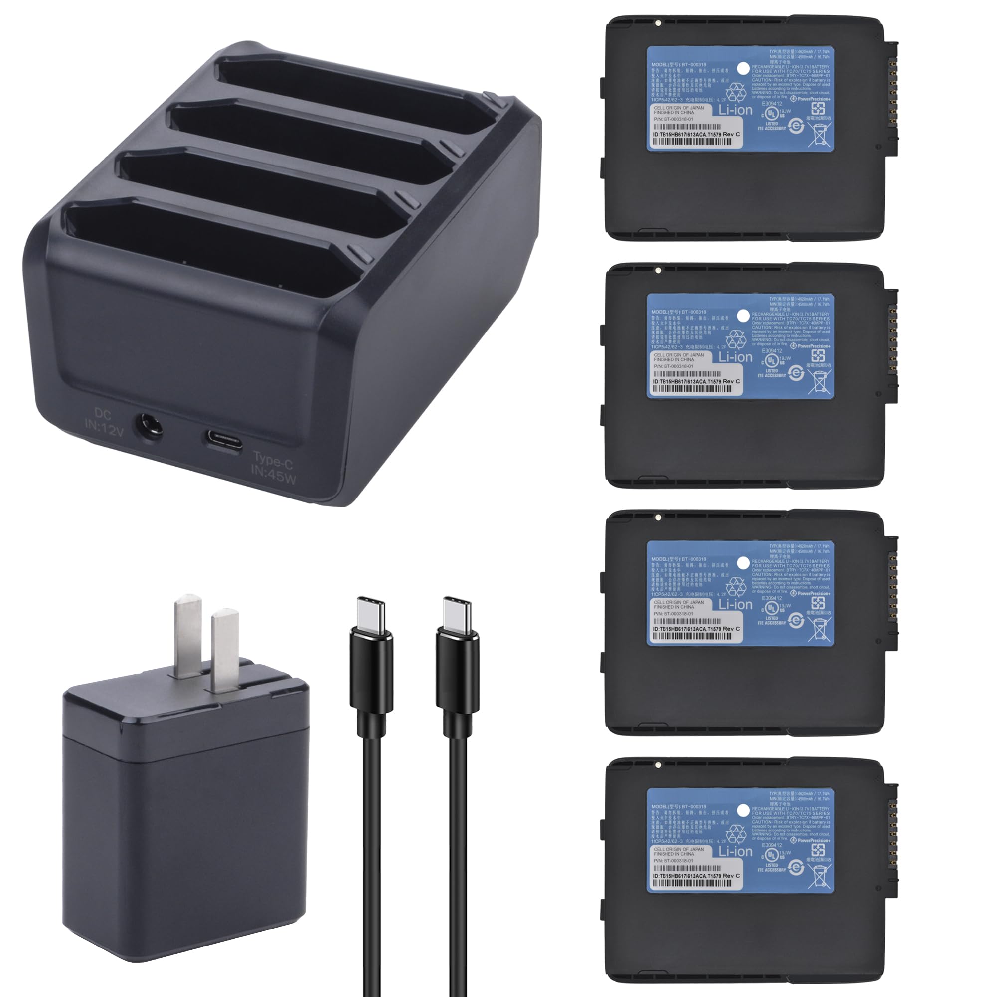 Kit de batería de 4 piezas BT-000318 y base de carga de