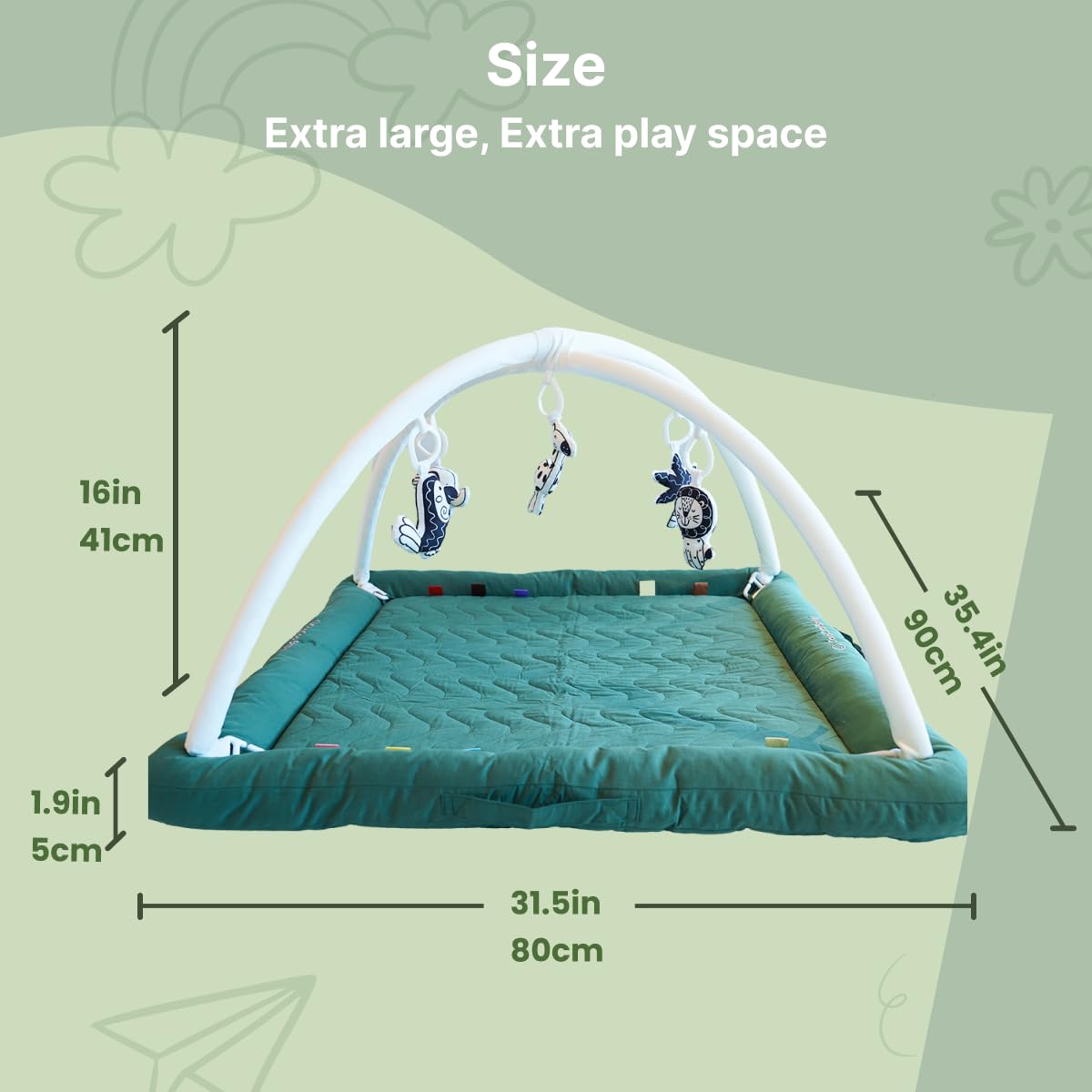 Gimnasio de Juegos CoocooBaby con 5 Juguetes Sensoriales, - Imagen 4