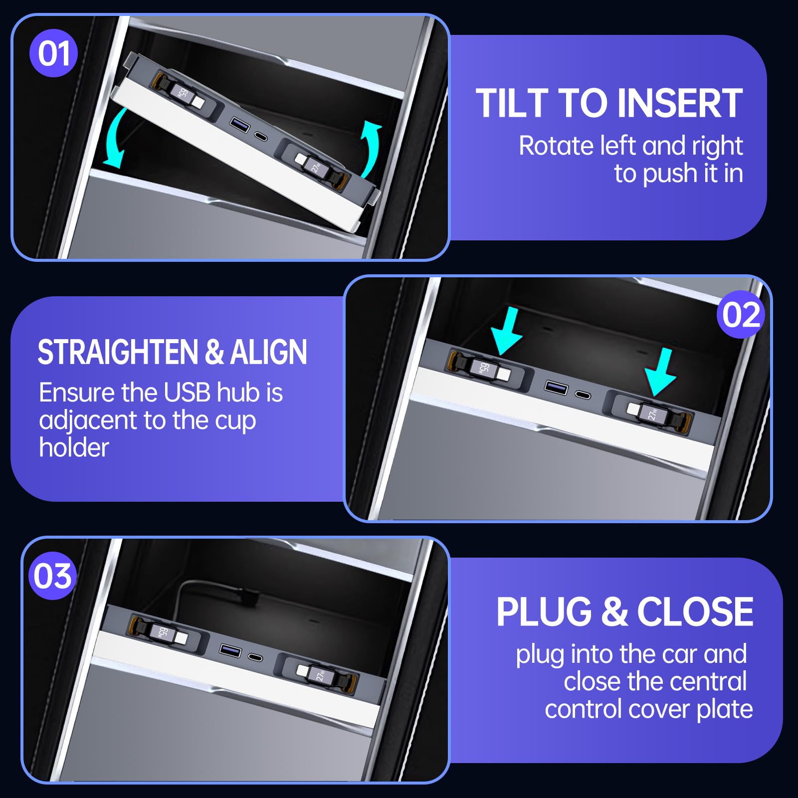 Hub USB para Tesla Model 3 Highland 2024 2025 Model Y - Imagen 5