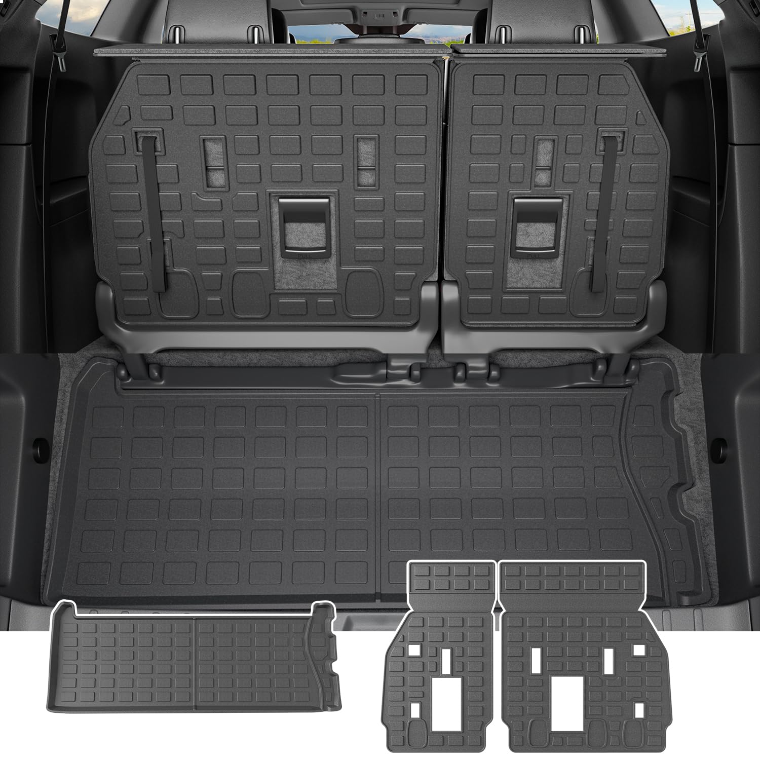 powoq 7&8 Seats Cargo Mat Compatible with 2021-2025 Toyota