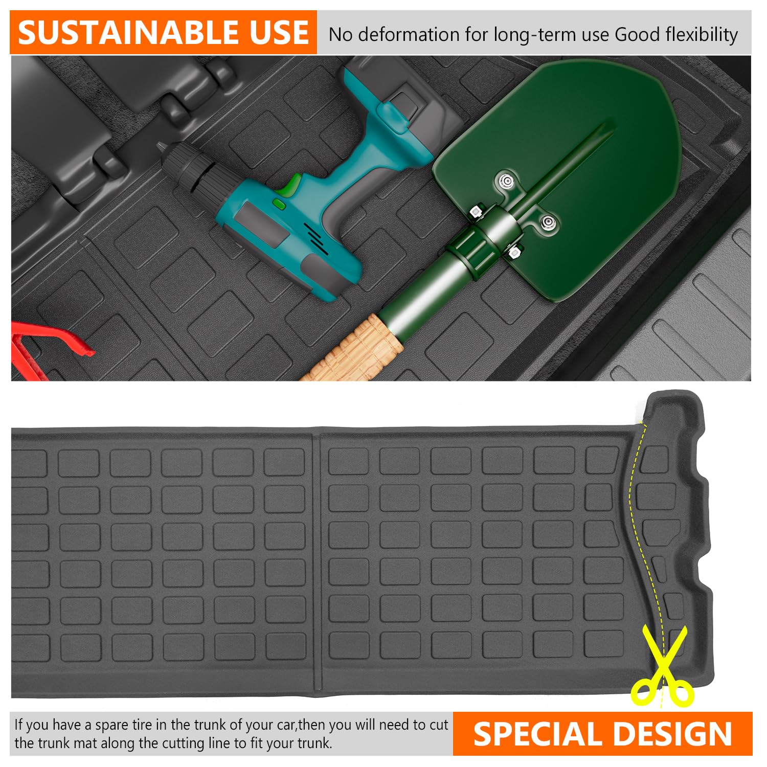 powoq 7&8 Seats Cargo Mat Compatible with 2021-2025 Toyota - Imagen 7