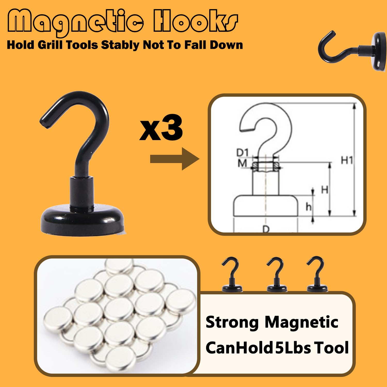 Organizador de Cables BUYBAR + 20 Ganchos de Parrilla para - Imagen 5