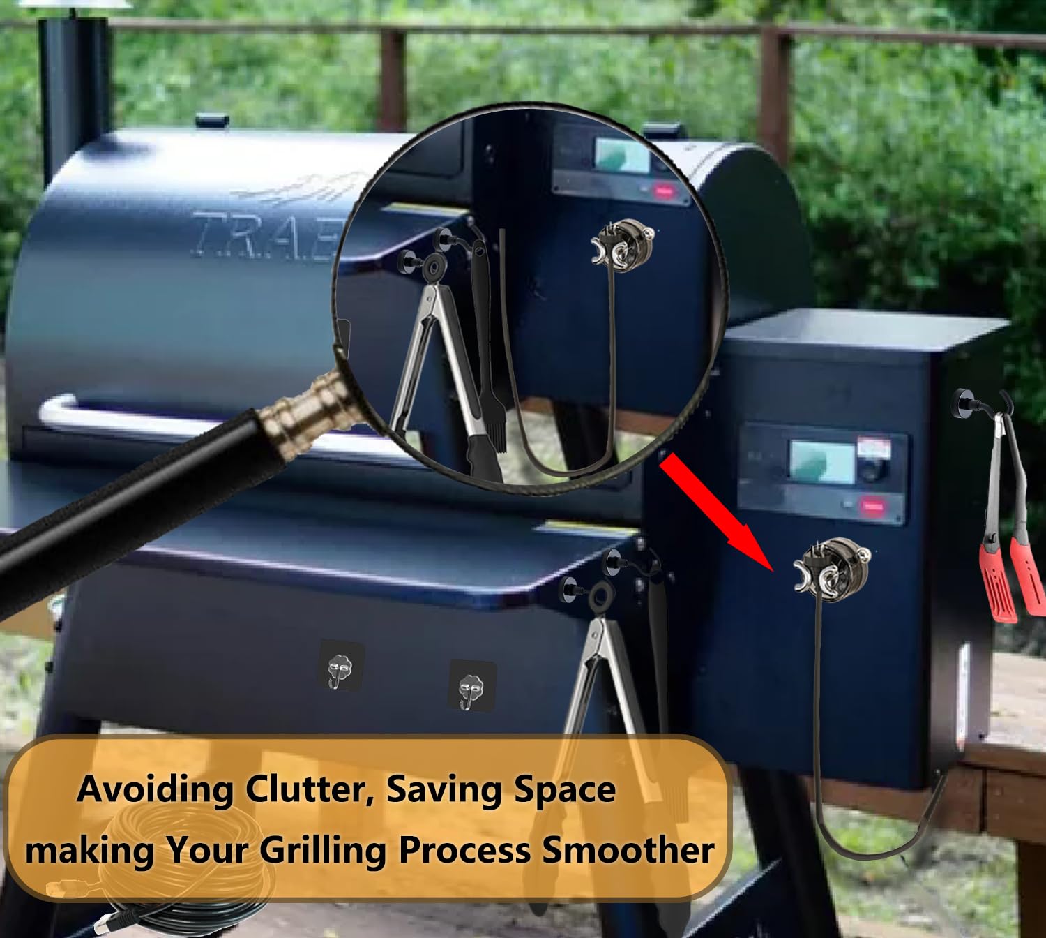 Organizador de Cables BUYBAR + 20 Ganchos de Parrilla para - Imagen 3