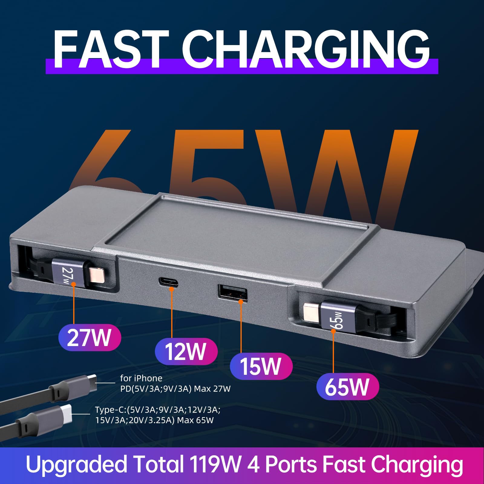 Hub USB DGXWLLW para Tesla Model Y 2020-2024 Model 3 - Imagen 4