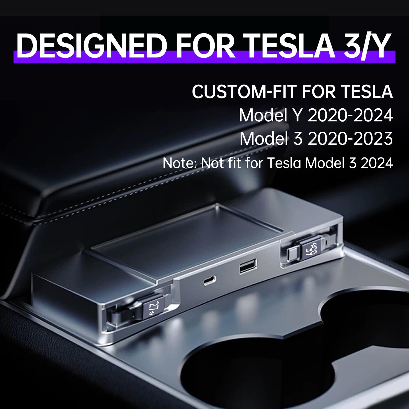 Hub USB DGXWLLW para Tesla Model Y 2020-2024 Model 3 - Imagen 3