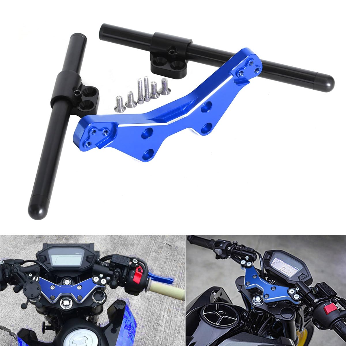 3D Manillar Ajustable de Aluminio para Motocicleta Clip-On