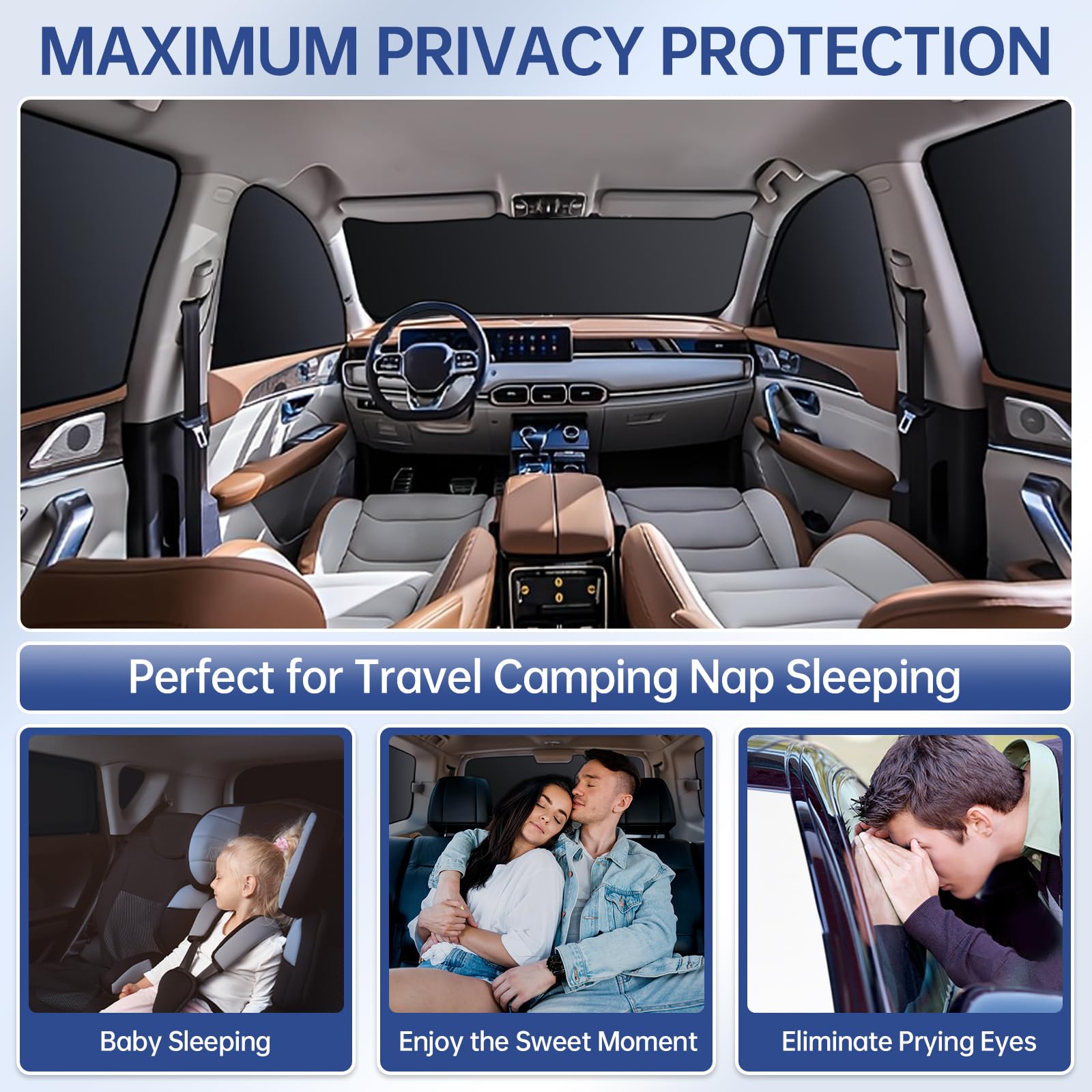 8pcs Protector Solar para Ventanas de Coche para Toyota - Imagen 3