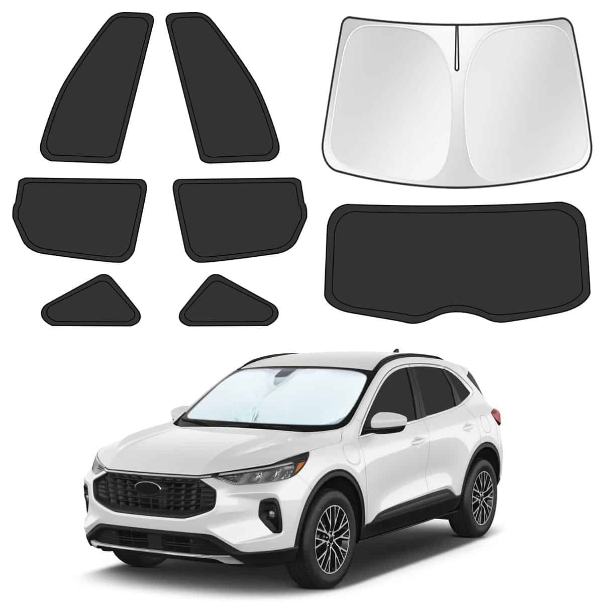 8 piezas Sombrillas para ventanas de coche para Ford Escape