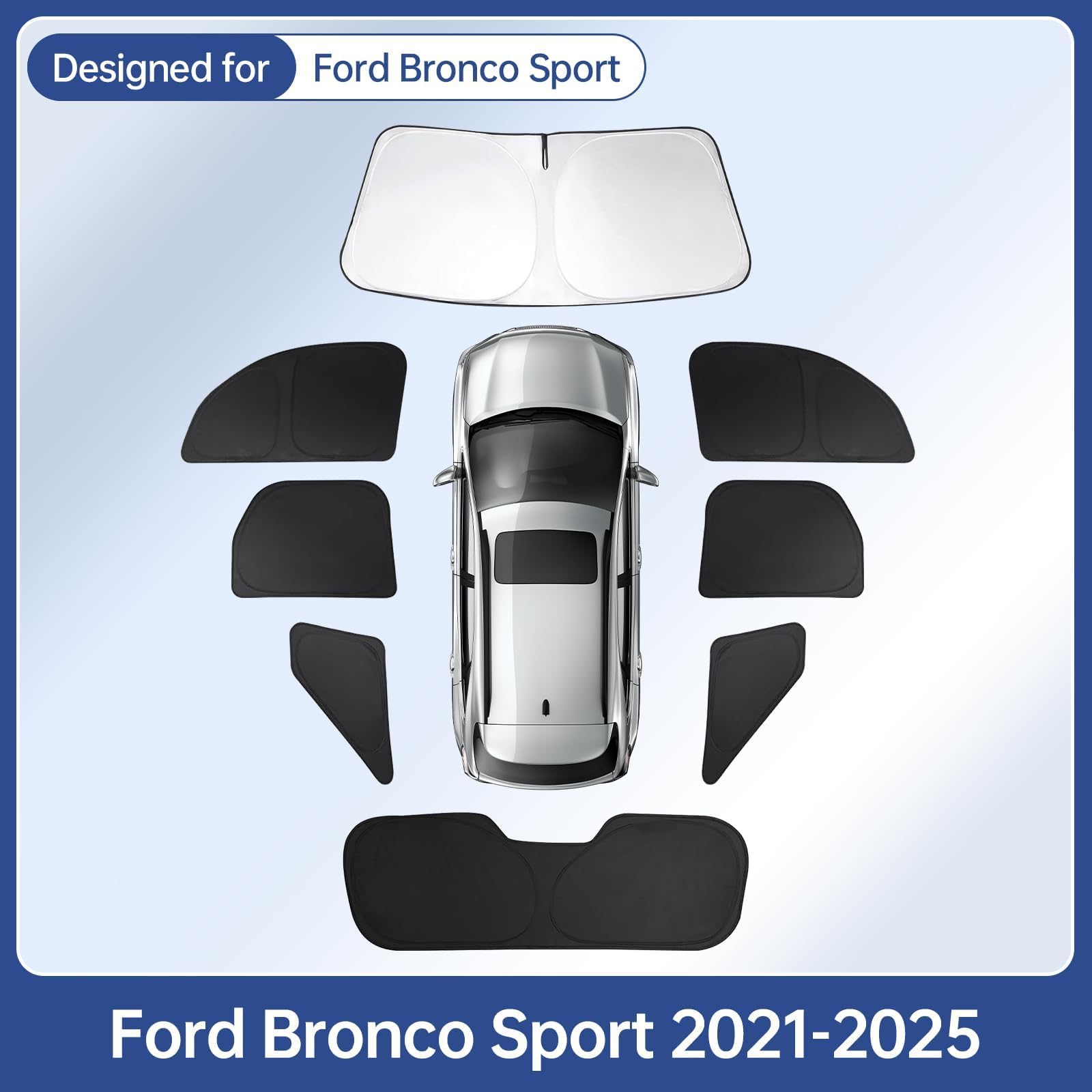 8pcs Car Window Shades for Ford Bronco Sport 2021 2022 2023 - Imagen 8