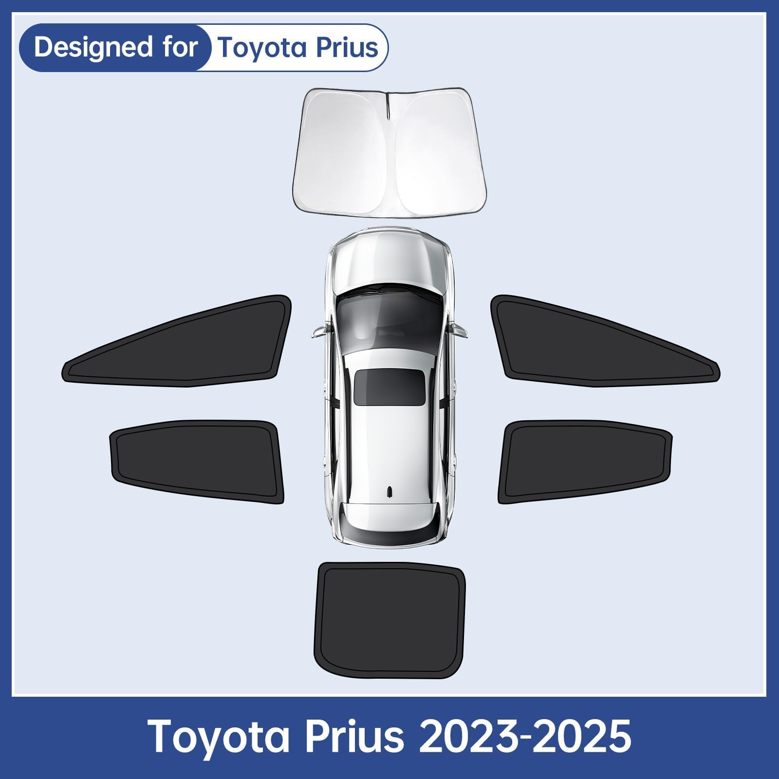 6pcs Car Window Shades para Toyota Prius 2023 2024 2025, - Imagen 8