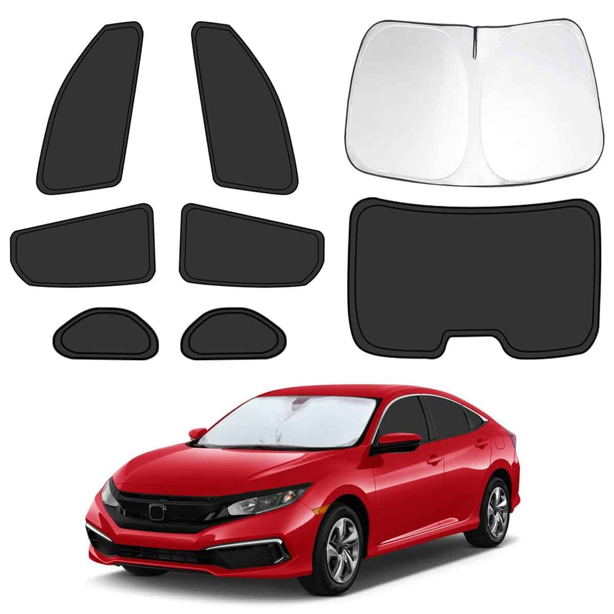 8pcs Cubiertas de Ventana para Coche para Honda Civic