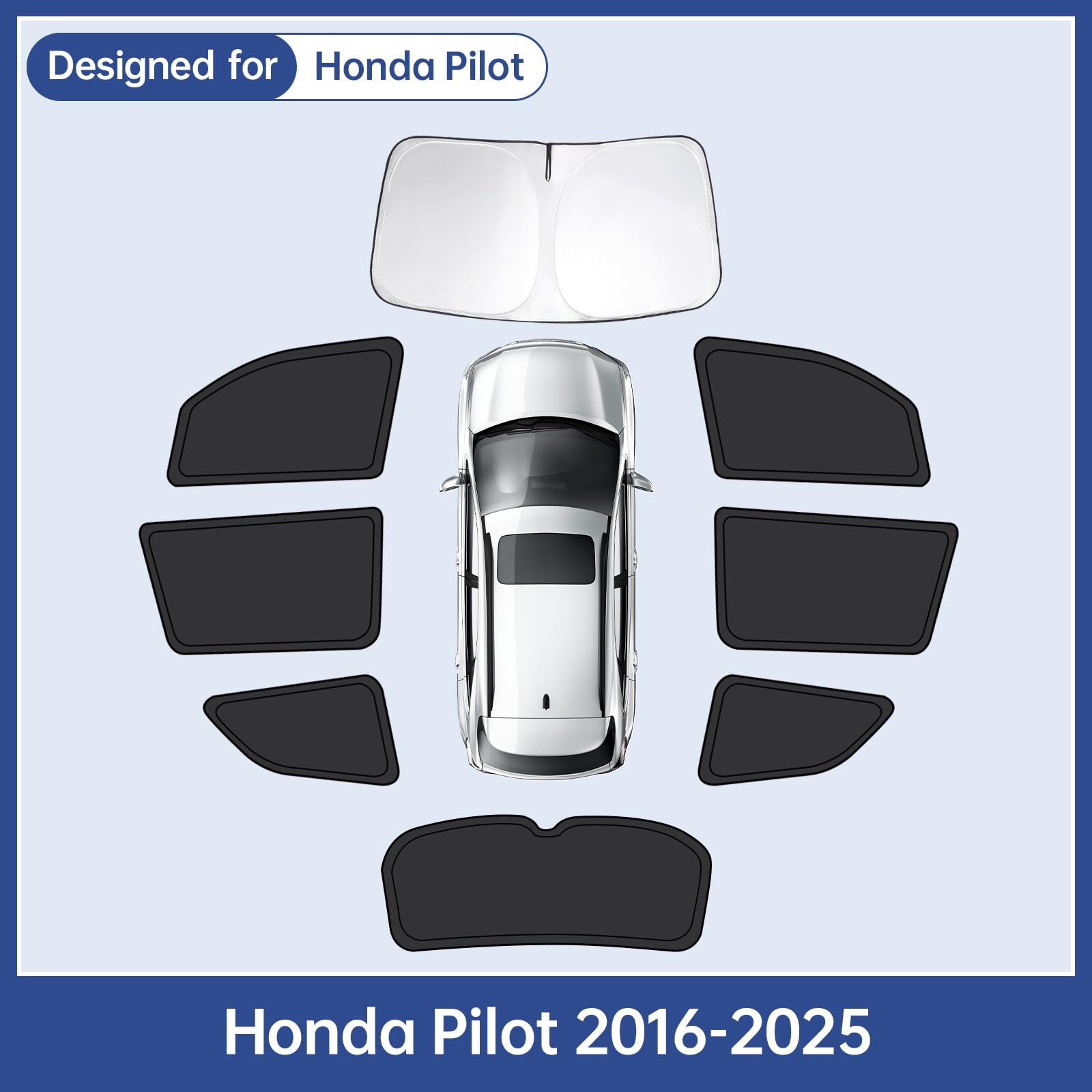 8pcs Car Window Shades for Honda Pilot 2016-2025, Cubiertas - Imagen 8