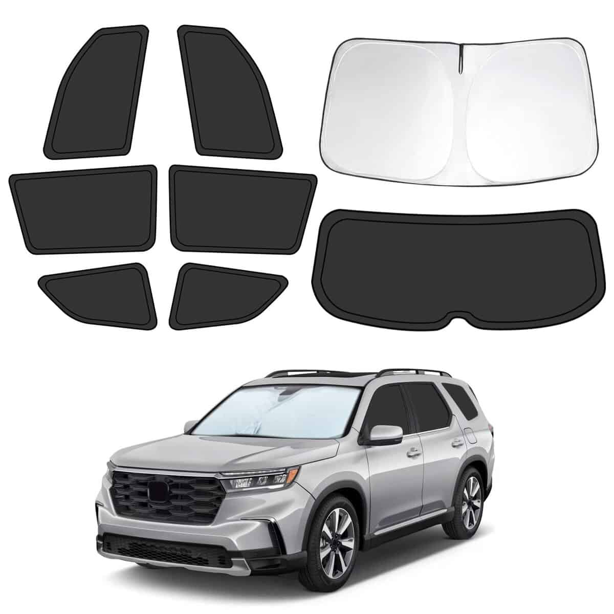 8pcs Car Window Shades for Honda Pilot 2016-2025, Cubiertas
