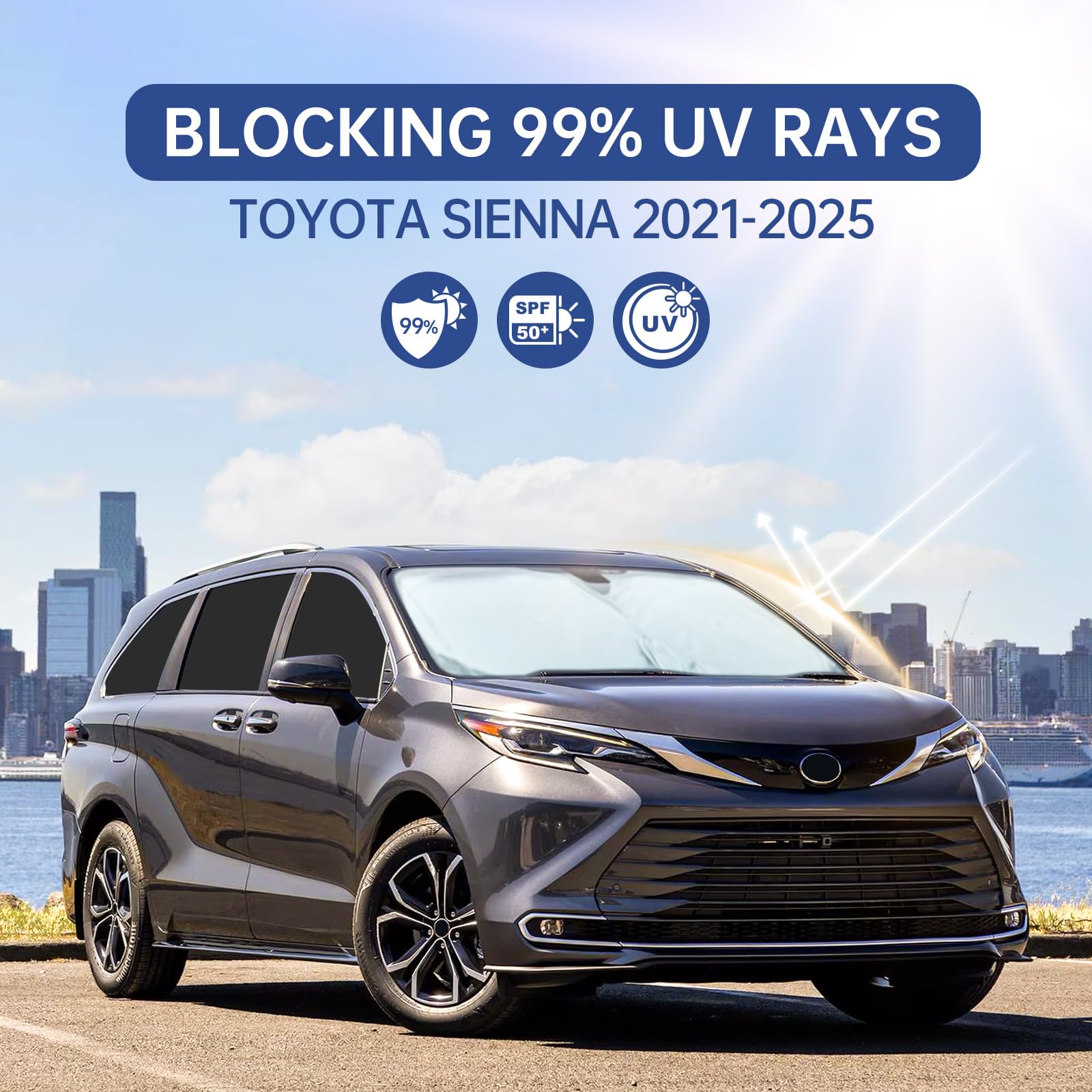 8pcs Protector Solar para Ventanas de Coche para Toyota - Imagen 6