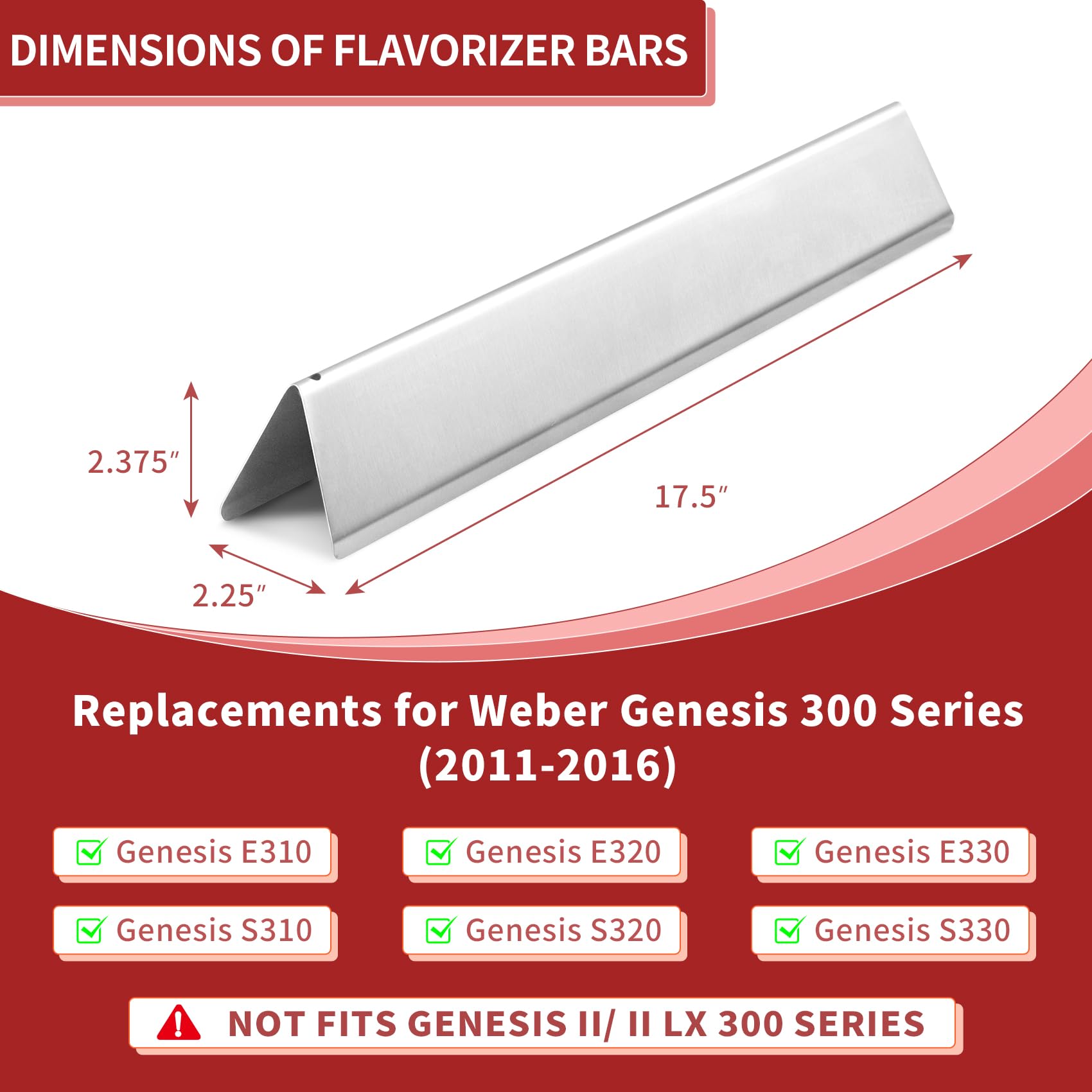 Terefour 17.5 Pulgadas Barras Flavorizantes para Parrillas - Imagen 3