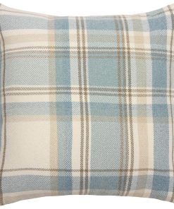 Funda de cojín a cuadros en color azul pato de McAlister