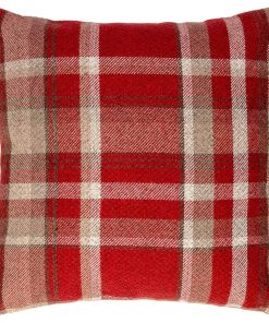 Funda de cojín de lana escocesa Heritage Tartan Roja