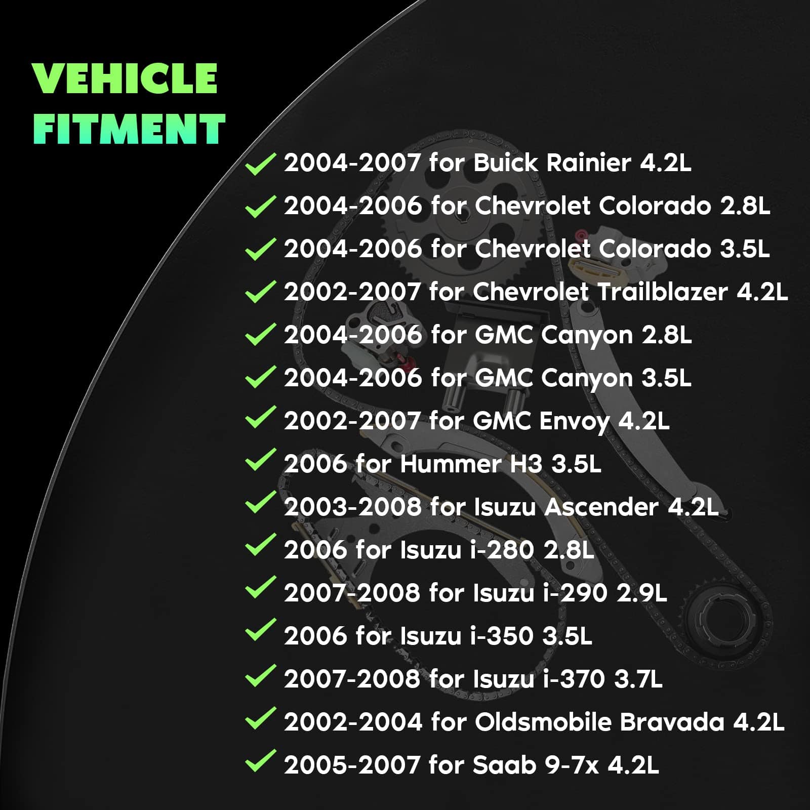 Juego de cadena de tiempo del motor SCITOO 9-0195SC - Imagen 4