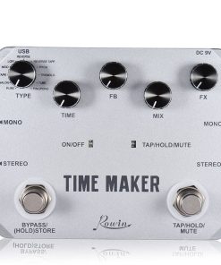 Pedal de Delay Rowin Time Maker con 11 Tipos de Delay para