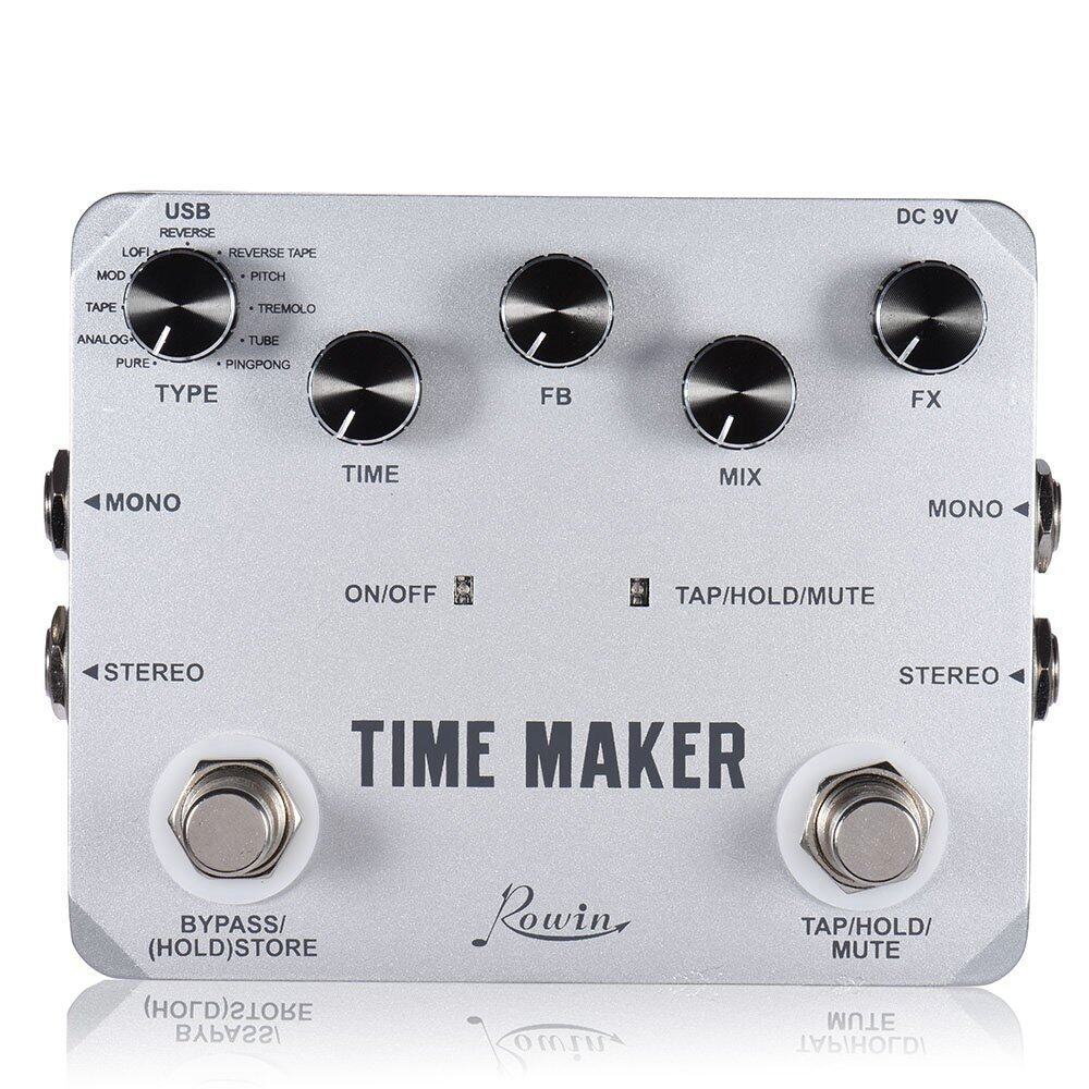 Pedal de Delay Rowin Time Maker con 11 Tipos de Delay para