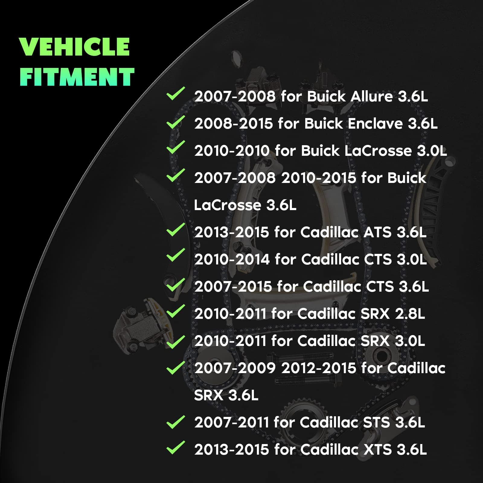 Kit de Cadena de Tiempo SCITOO compatible con 2007-2015 - Imagen 6